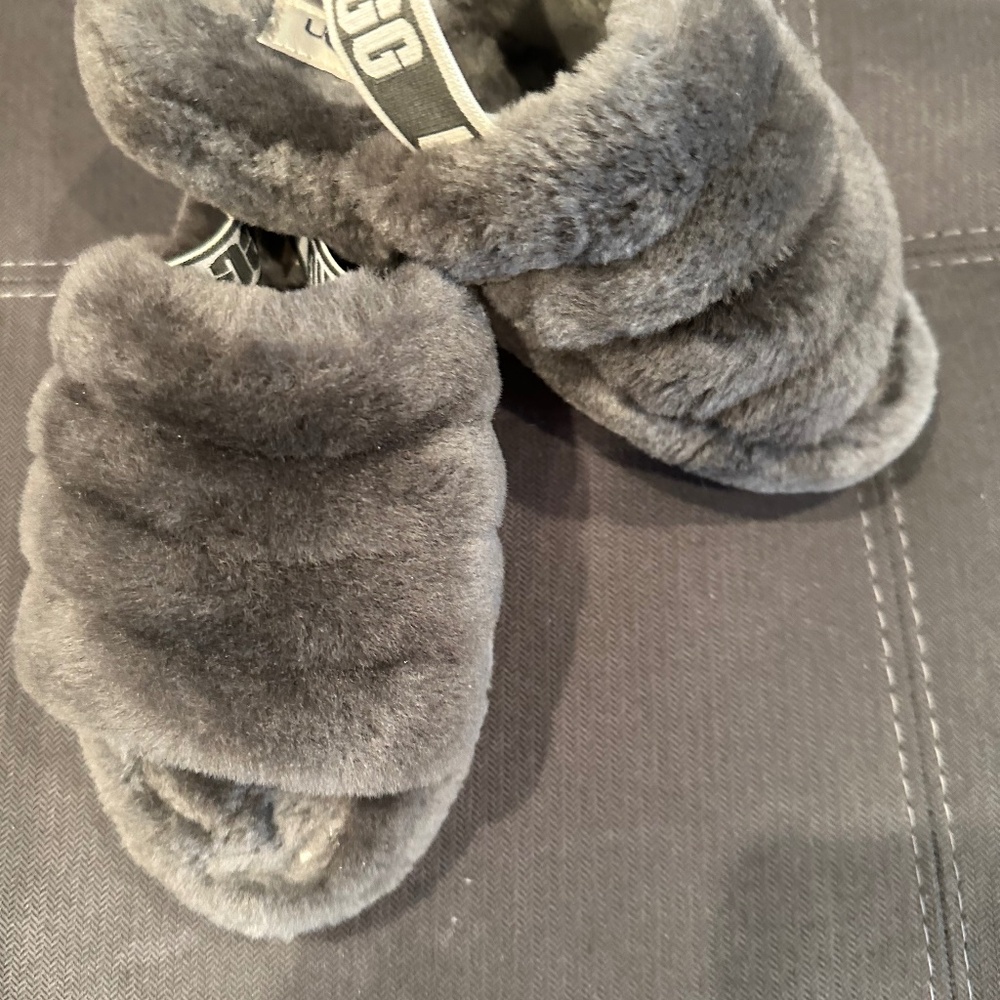 Ugg Fluff Slippers with Straps